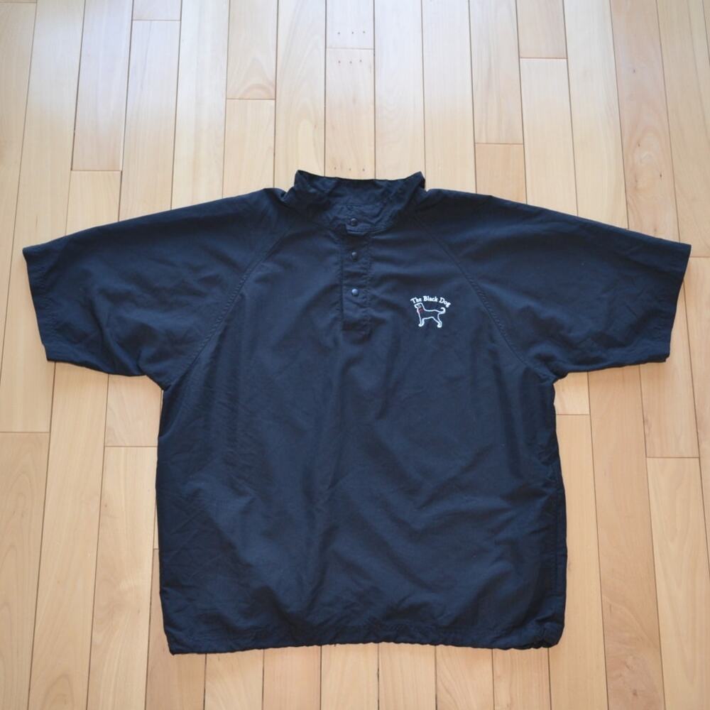 The Black Dog Short Sleeve Golf Windbreaker Rain Pullover Size Medium